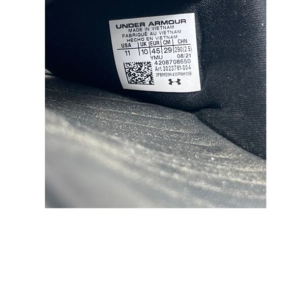 Under Armour Ansa Fixed Slide Black White Mens 11 - Picture 4 of 4